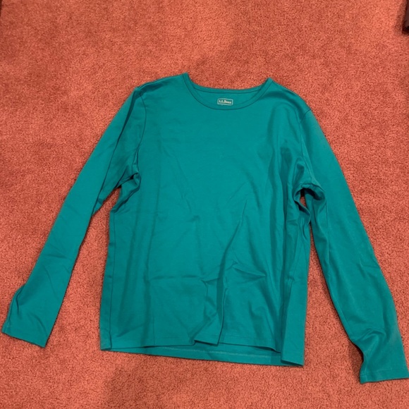 LL Bean Teal Long Sleeve Top size M